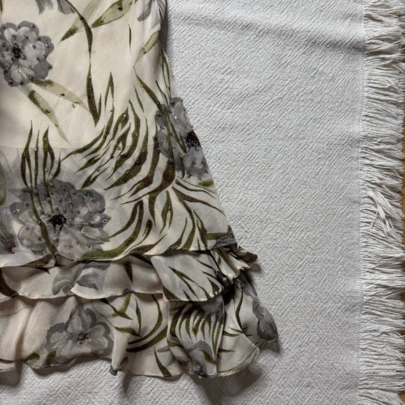 Y2K Chiffon Floral Beaded Whimsy Layered Dress L - Picture 11 of 14